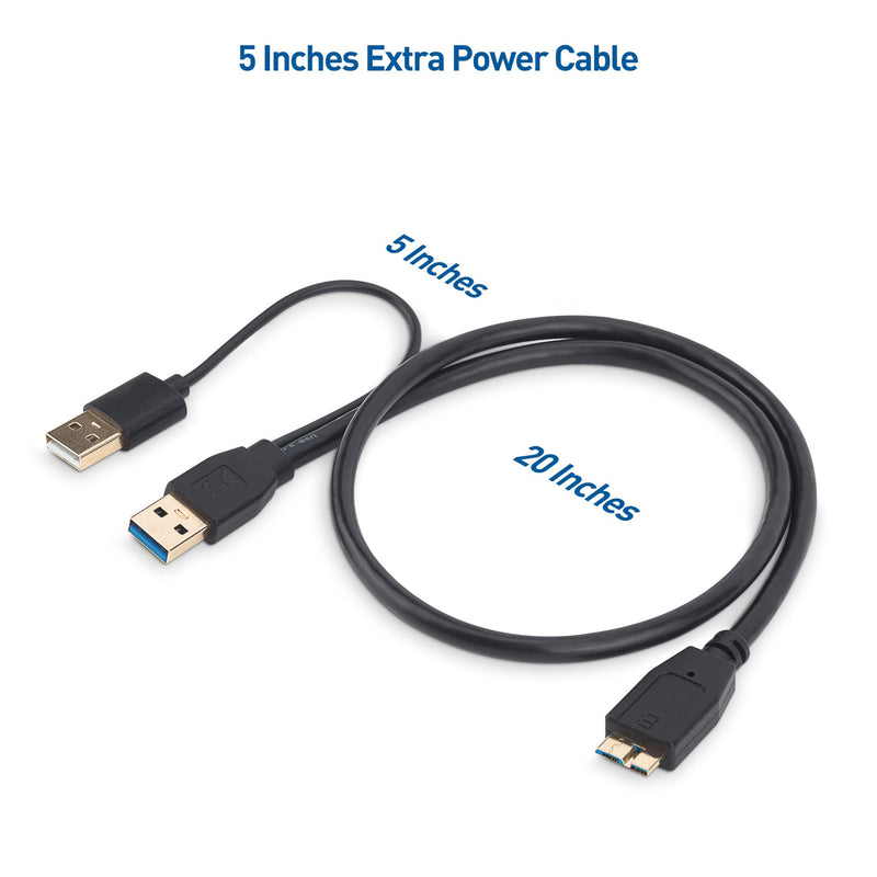 [Australia - AusPower] - Cable Matters Micro USB 3.0 to USB Splitter Cable (USB Y-Cable, USB Y Cable) 20 Inches 
