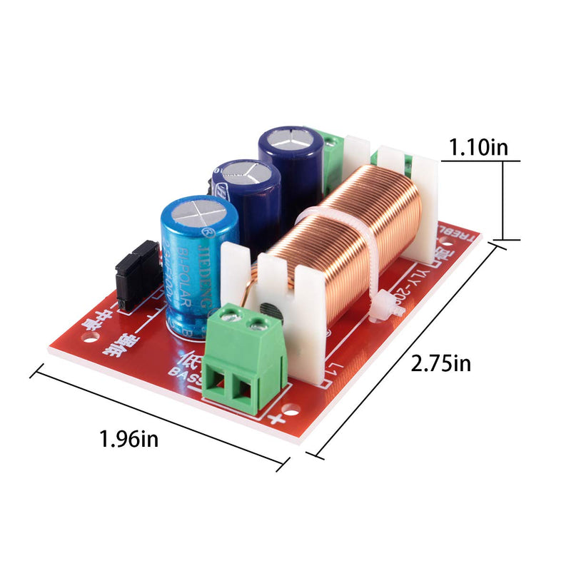 [Australia - AusPower] - ACEIRMC 400W Adjustable Multi Speaker Treble/Bass 2 Unit Audio Frequency Divider 2 Way Crossover Filters Updated Version 