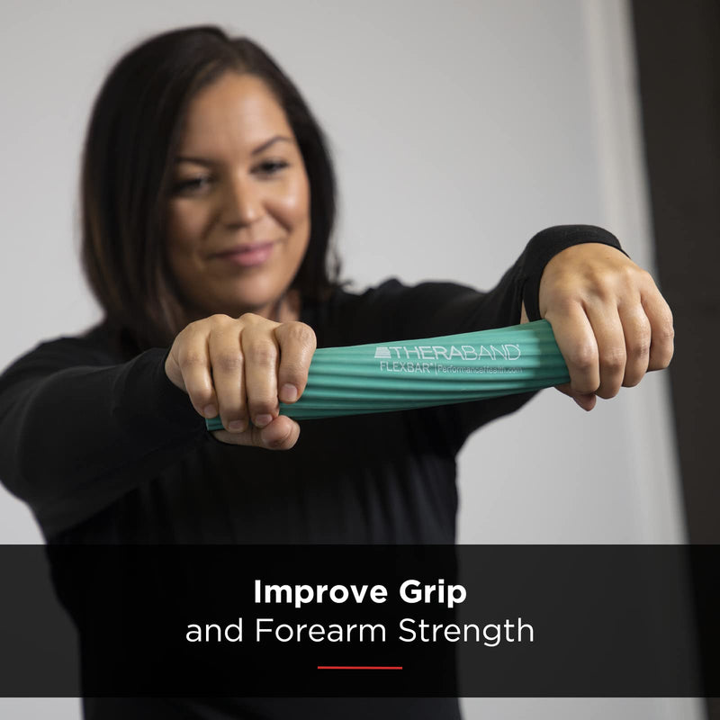 [Australia - AusPower] - THERABAND FlexBar, Tennis Elbow Therapy Bar, Relieve Tendonitis Pain & Improve Grip Strength, Resistance Bar for Golfers Elbow & Tendinitis New Version Red - Light 