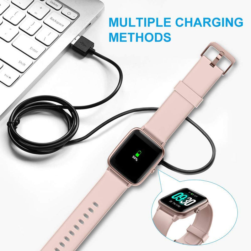[Australia - AusPower] - Compatible with TOOBUR Smart Watch Charger, Lamshaw Magnetic Replacement Charger Compatible with TOOBUR, TEMINICE, VRPEFIT, Konitee, Gydom, IDW13, Faweio IDW13 1.8" Smart Watch (Black) Black 