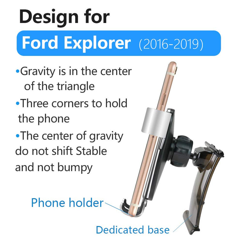 [Australia - AusPower] - LUNQIN Car Phone Holder for 2016-2019 Ford Explorer [Big Phones with Case Friendly] Auto Accessories Navigation Bracket Interior Decoration Mobile Cellphone Mount 
