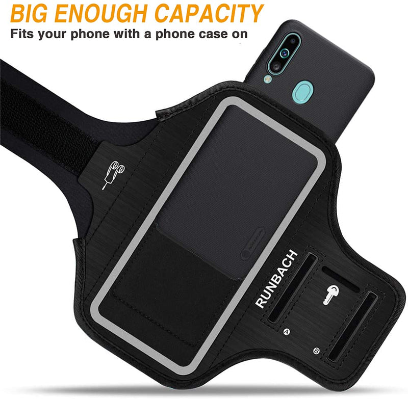 [Australia - AusPower] - RUNBACH Running Armband for Samsung Galaxy A70/A60/A51/A50/A32/A30/A20/A10E/A10/A9/A9 Pro/M11/M21/M31,Sweatproof Running Exercise Bag for Samsung Phone Black 