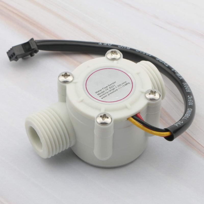 [Australia - AusPower] - Pxyelec 1Pcs 1/2" High Precision Flow Meter, Hall Effect Water Flow Sensor Switch Flowmeter Fluid Meter, 1-30L/minute 