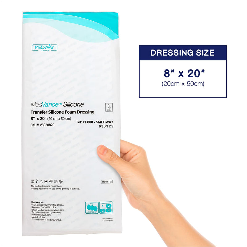 [Australia - AusPower] - MedVance Transfer Silicone Foam Dressing, 8"x20" (5 Pack) 
