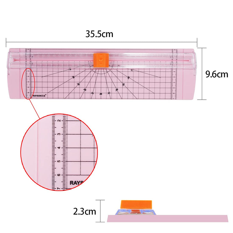 [Australia - AusPower] - Rayson RC4000P-US Paper Cutter Trimmer, A4 Size (12 inch) Paper Cutter for Coupon, Craft Paper and Photos (Light Pink) 