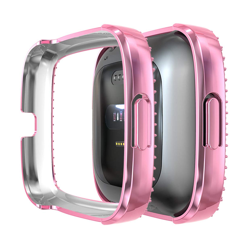 [Australia - AusPower] - [5-Pack] Protector Case Compatible with Fitbit Versa 2 Cover, Bling Double Row Crystal Diamonds PC Plated Bumper Frame Smartwatch Accessories (5 Colors, Versa 2) 5 colors 