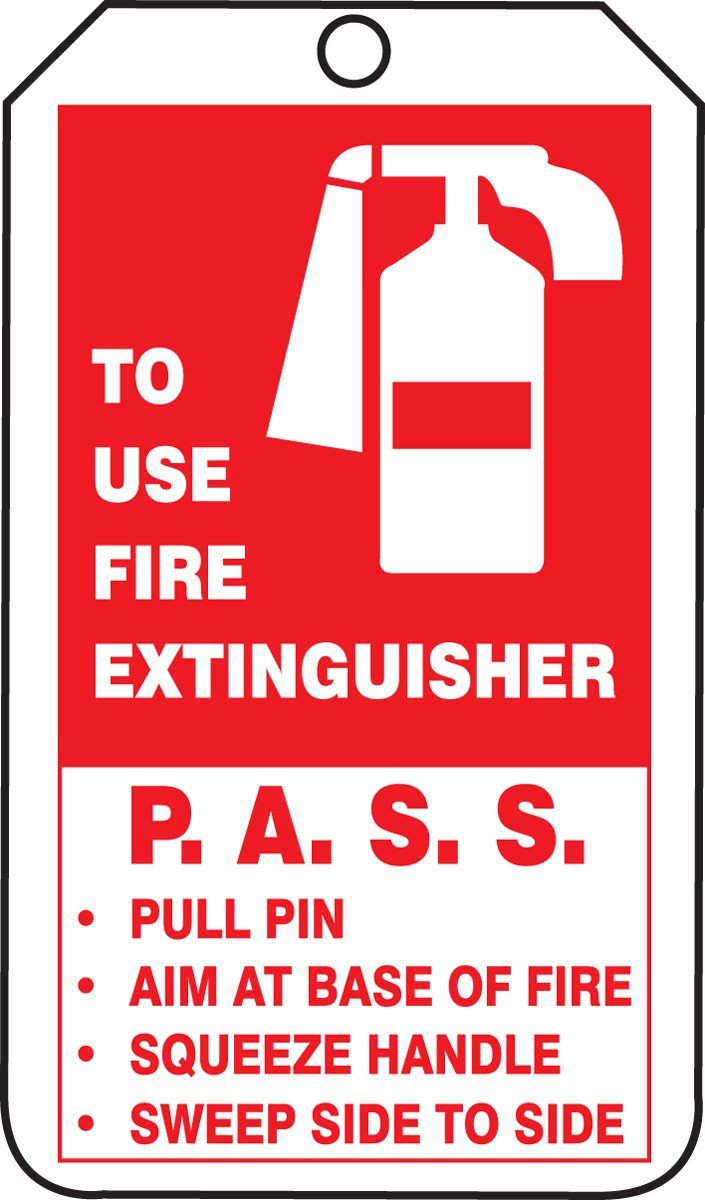 [Australia - AusPower] - Accuform "FIRE Extinguisher Inspection Record" Pack of 25 Mini PF-Cardstock Tags, 4.25" x 2.13", PF-Cardstock, Red/Black on White, TRM101CTP 