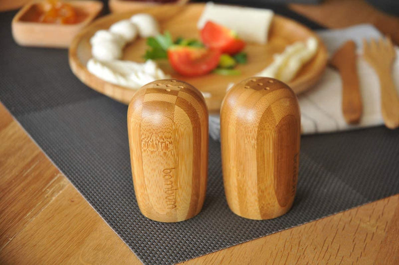 [Australia - AusPower] - Natural Bamboo Wood Salt and Pepper Shakers 
