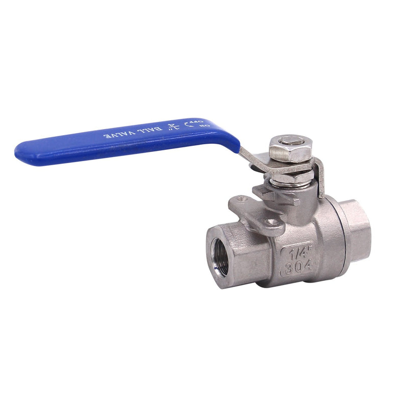 [Australia - AusPower] - DERNORD Ball Valve Stainless Steel 304 3/8" NPT Heavy Duty for Water, Oil, and Gas with Blue Locking Handles (Pack of 2) 3/8 Inch 