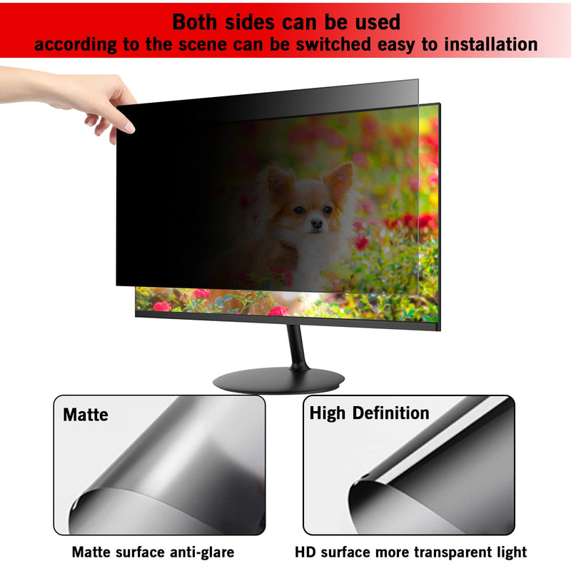[Australia - AusPower] - PYS Monitor Privacy Screen 27 inch -for Widescreen Computer Monitor[16:9 Aspect Ratio], Anti-Spy/Anti Blue/Anti-Scratch Protector Film for Data confidentiality - (WxH:598mm x 377mm) Black 