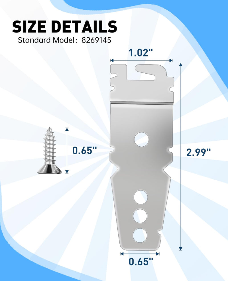 [Australia - AusPower] - Undercounter Dishwasher Mounting Bracket Clips - Compatible with Whirlpool Kenmore KitchenAid Maytag Dishwasher, Upper Mounting Bracket Kit with Screws Replace 8269145 WP8269145 WP8269145VP - 2 Pack 
