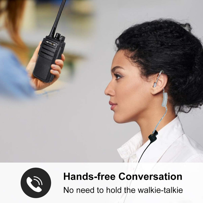 [Australia - AusPower] - Retevis Walkie Talkie Earpiece with Mic, 2 Pin Acoustic Tube Headset, Compatible with Retevis RT22 RT21 H-777 RT68 pxton Arcshell Two Way Radios, Security 2 Way Radio Headset with Coil Design(10 Pack) 