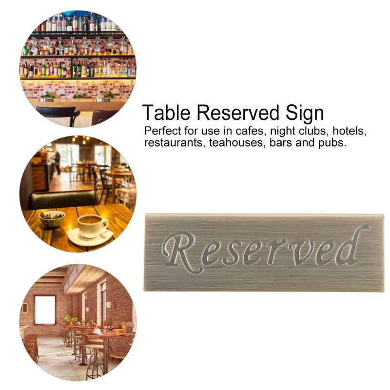 [Australia - AusPower] - Junluck Reserved Sign, Stainless Steel Reusable Double Side Reserved Sign Food Service Reserved Table Sign for Cafes/Night Clubs/Hotels/Restaurants/Teahouses/Bars/Pubs 