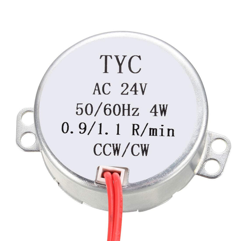[Australia - AusPower] - uxcell Synchronous Motor AC 24V 0.9-1.1RPM 50-60Hz CCW/CW 4W Reduction Gear Motor 