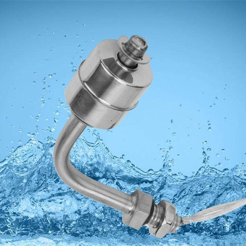 [Australia - AusPower] - M10 Water Level Sensor, 75mm Stainless Steel Side Mount Horizontal Liquid Float Switch, AC/DC 220V 1A 145 PSI Right Angle Sensor Switch for Water Tower Aquariums Fish Tank Hydroponics Pool 