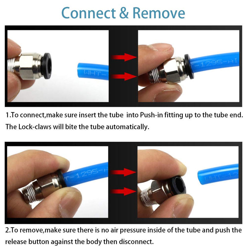 [Australia - AusPower] - Jienk 5PCS Pneumatic Male Straight 1/2" Tube OD x 3/8" NPT Thread Push to Connect Air Fittings, Quick Connector for Air Ride Air Horn Air Compressor 1/2"OD x 3/8"NPT 5 