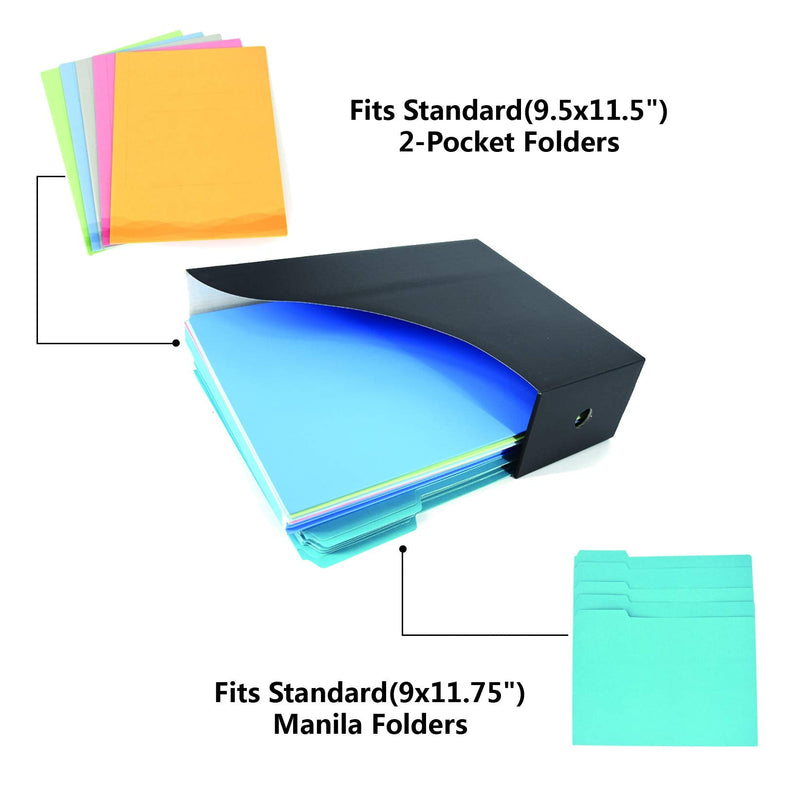 [Australia - AusPower] - HUAPRINT Black Magazine Holder(6 Pack) Cardboard Magazine File Holder-Folder Holder,Magazine Organizer,Document Organizer,Magazine Storage Box,With Labels 