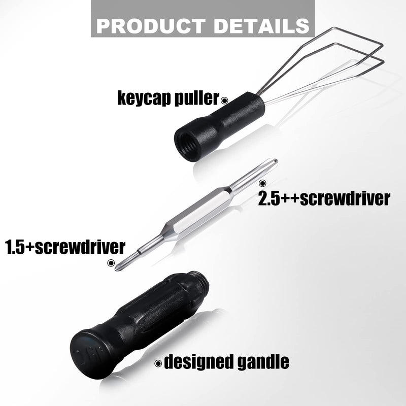 [Australia - AusPower] - LUTER Keycap Remover Kit, Including 2 in 1 Multifunctional Switch Puller with Double-Ended 1.5/2.5 Cross Head Screwdriver 2pcs Cleaning Brushes 1pc Keycap Puller Tweezers for Mechanical Keyboard 