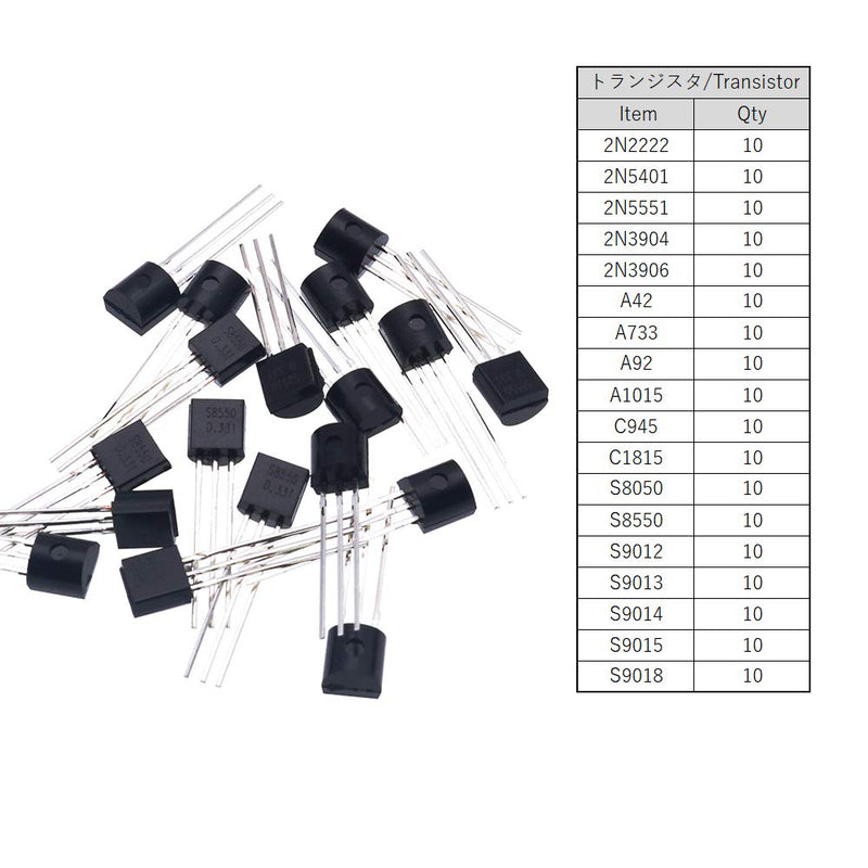 [Australia - AusPower] - Basic Electronic Components Kit Resistor 600pcs Diode 100pcs LED 6 Colors 120pcs Electrolytic Capacitor 12 Values 120pcs Transistor 18 Types 180pcs Ceramic Capacitor 30 Types 300pcs Total 1420PCS 