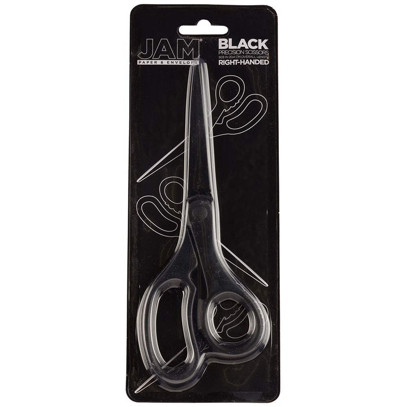 [Australia - AusPower] - JAM PAPER Multi-Purpose Precision Scissors - 8 Inch - Black - Ergonomic Handle & Stainless Steel Blades - Sold Individually 