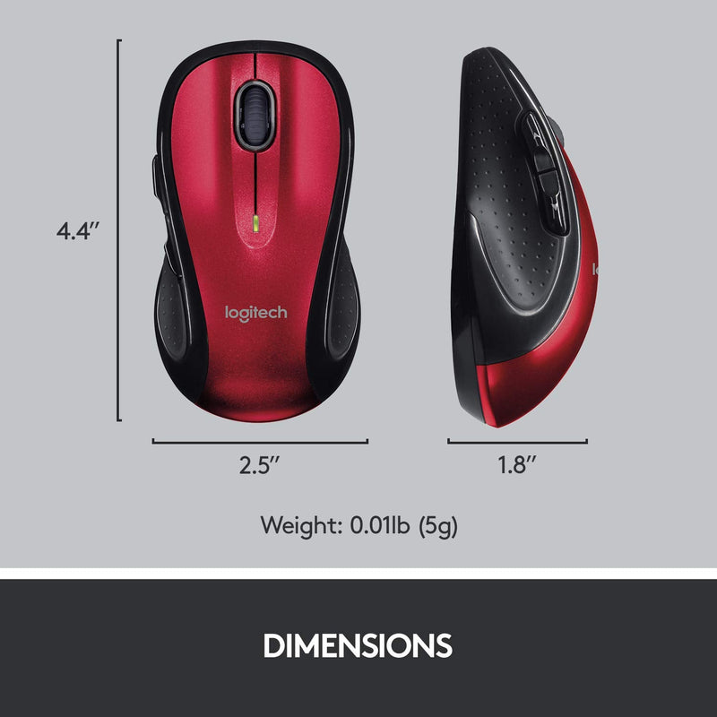 [Australia - AusPower] - Logitech M510 Wireless Computer Mouse – Comfortable Shape with USB Unifying Receiver, with Back/Forward Buttons and Side-to-Side Scrolling - Red 