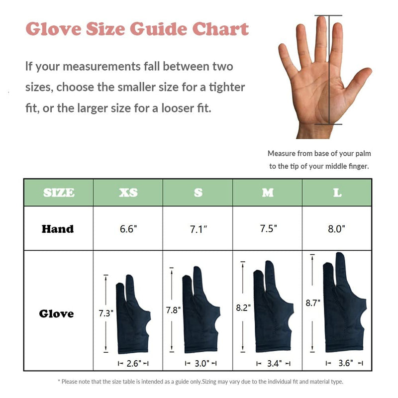 [Australia - AusPower] - Drawing Glove, 3-Layer Palm Rejection Digital Art Glove for Graphic Tablet, Artist Gloves with Two Fingers for iPad, Paper Sketching, Smudge Guard (2 PCS, Lager) 