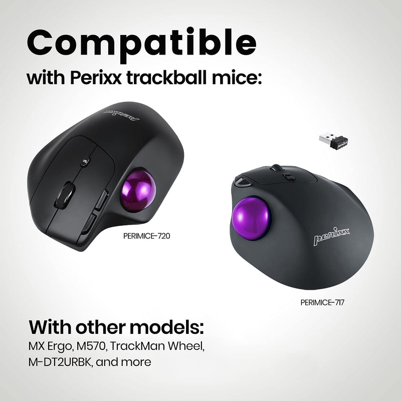 [Australia - AusPower] - Perixx PERIPRO-303GP Small Trackball, 1.34 Inches Replacement Ball for Perimice and M570, Glossy Purple 