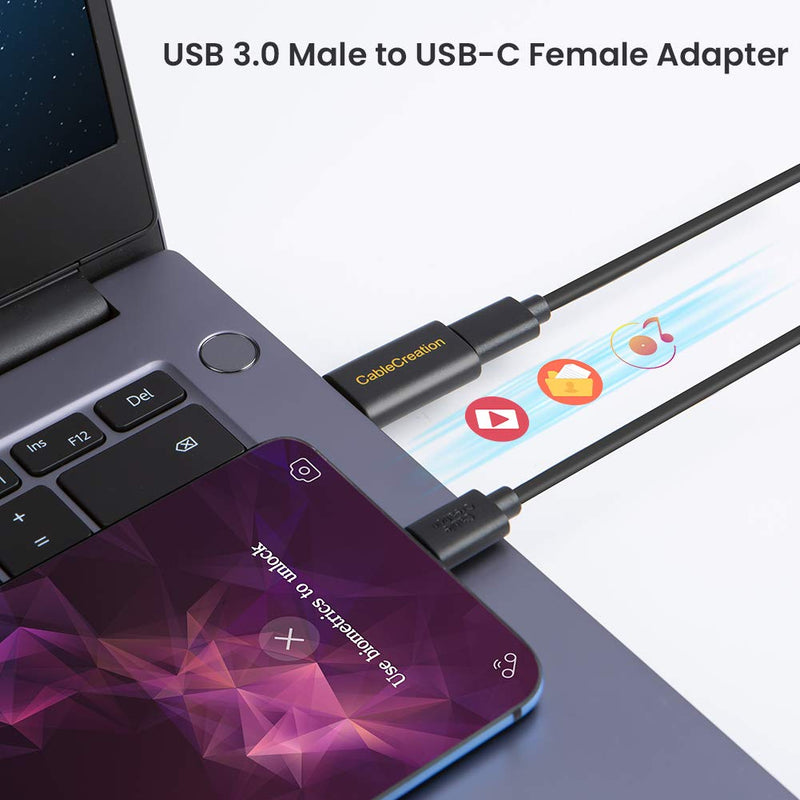 [Australia - AusPower] - [3-Pack] CableCreation USB C Female to USB Male Adapter USB 3.1 5Gbps 3A Fast Charging, USB to USB C Adapter USB C to A Adapter Female for Laptops, Logitech StreamCam VR Link Adapter for Charging 3-Pack 