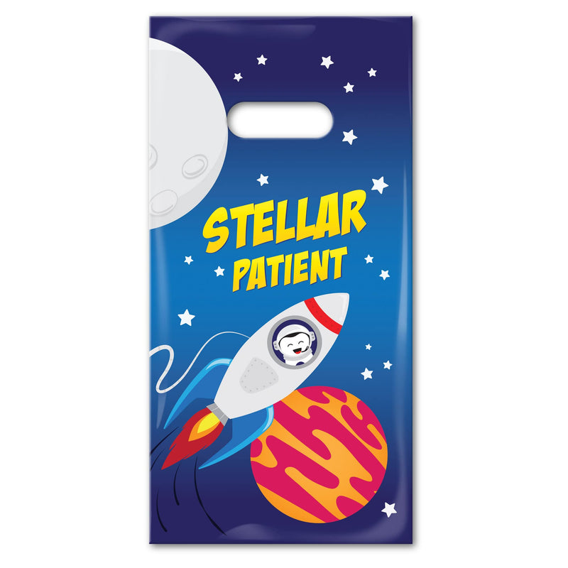 [Australia - AusPower] - Practicon 11098115 Tootie in Space 6 x 12 Four-Color Patient Care Bags - 100 Pack 