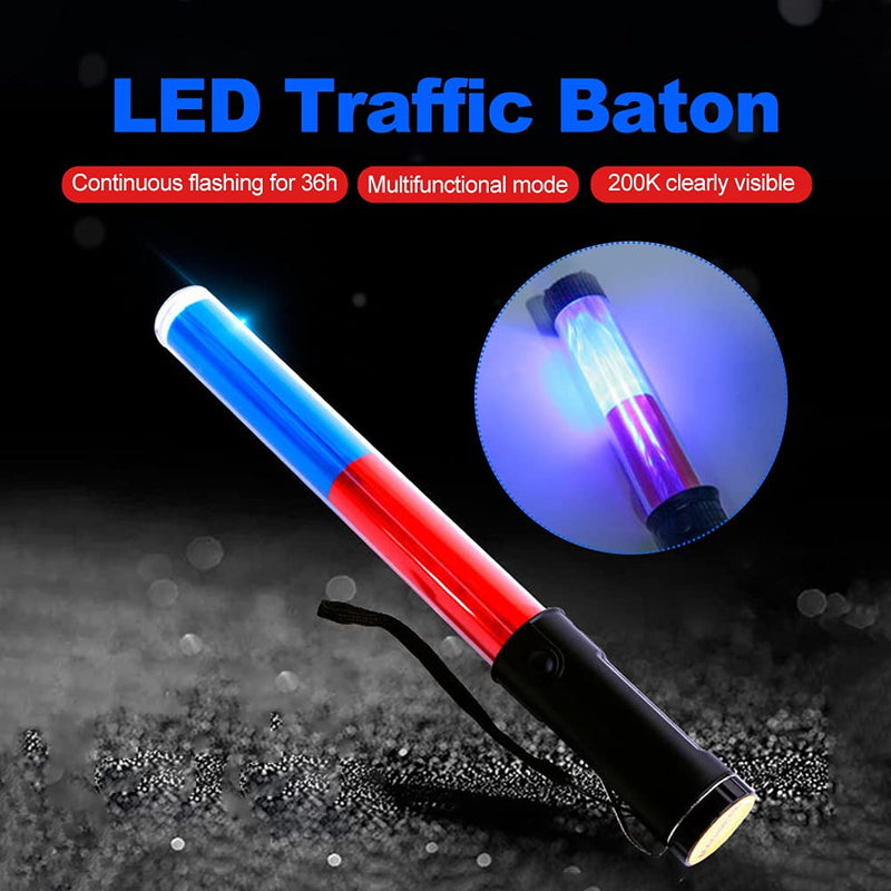 [Australia - AusPower] - EKDJKK LED Traffic Baton Signal LED Light Traffic Wands with 2 Flashing Modes for Parking Guides, Multifunction Traffic Light(29cm/11inch) 29cm/11inch 