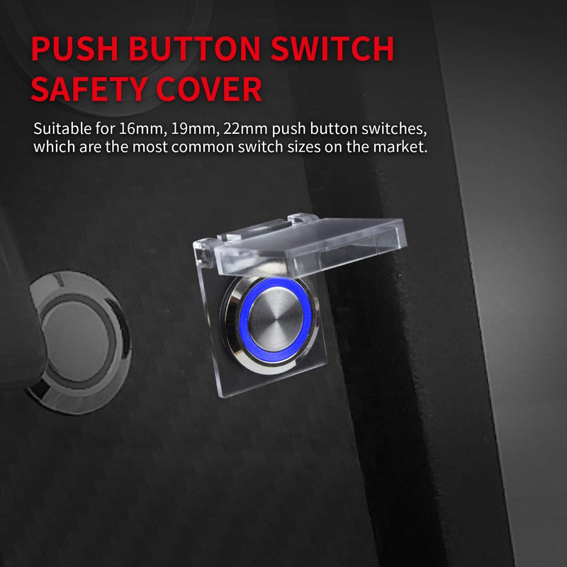[Australia - AusPower] - DaierTek 19mm Power Push Button Switch Cover Safety Guard Plastic Cap Protector for 3/4" Mounting Dia. Pushbutton -3Pack 