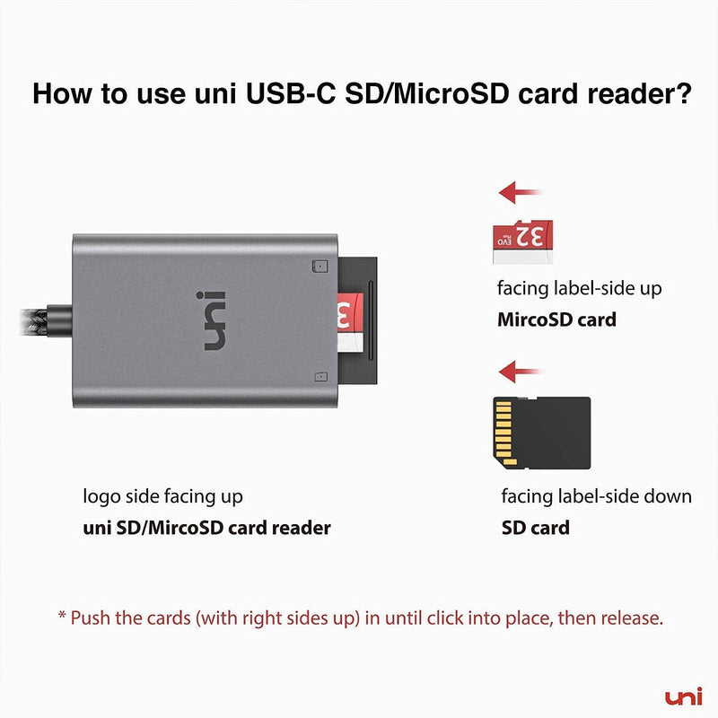 [Australia - AusPower] - SD Card Reader, uni Sturdy USB C to Micro SD Memory Card Reader Adapter ( 2TB Capacity, 5Gbps Transfer) Thunderbolt 3 Compatible with Android Galaxy S20, MacBook Pro/MacBook Air and More 