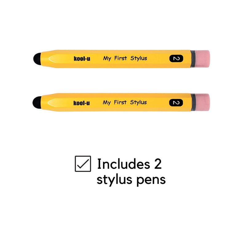 [Australia - AusPower] - KOOL-U Stylus Pens for Kids, Hexagon Shaped Like a Real Pencil, Compatible with All Touch Screen Devices - Apple IPAD, iPhone, Samsung Galaxy Tab, Amazon Fire - 2 Pack 