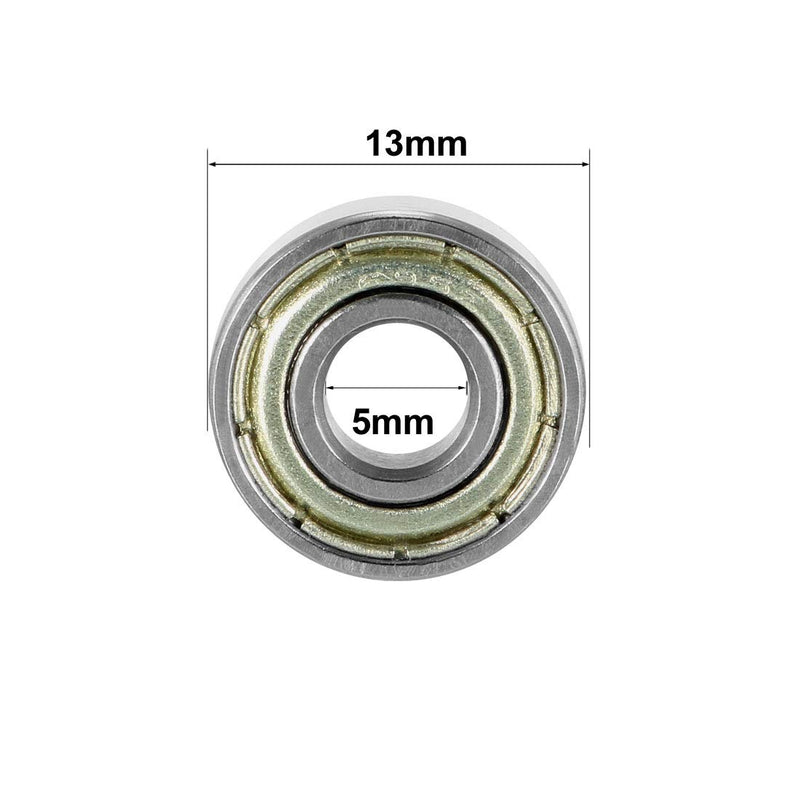 [Australia - AusPower] - uxcell 695ZZ Deep Groove Ball Bearing Double Shield 695-2Z 1080095, 5mm x 13mm x 4mm Carbon Steel Bearings (Pack of 10) 5mmx13mmx4mm 