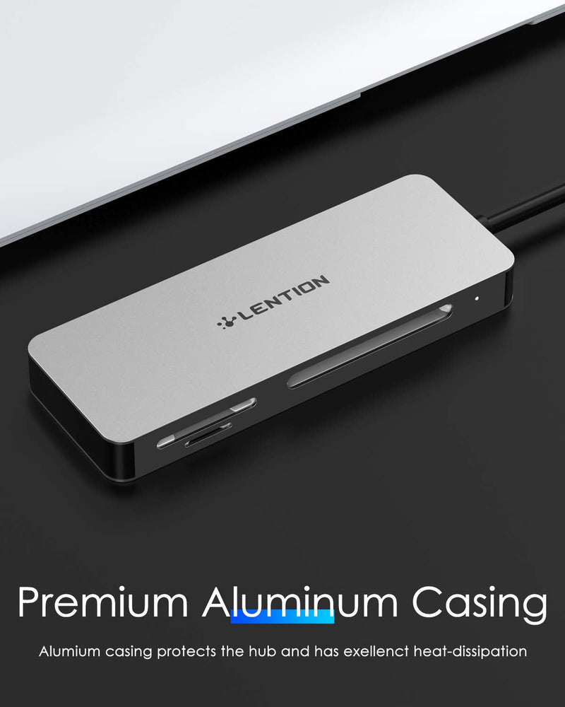 [Australia - AusPower] - LENTION USB 3.0 to CF/SD/Micro SD Card Reader, SD 3.0 Card Adapter for SD/SDHC/SDXC/MMC/RS-MMC/Micro SD/Micro SDHC/Micro SDXC/CF Type I, Compatible Windows, MacOS, ChromeOS, More (CB-H12, Space Gray) 