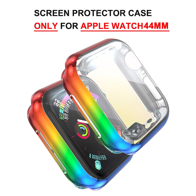 [Australia - AusPower] - Pride Rainbow Wristband for Apple Watch Band Series 6/5/4 40mm with Iridescent Cover Case,LGBT Women Red Smart iWatch 2020 Bands Straps Screen Protector Nike Sport Edition Accessories 