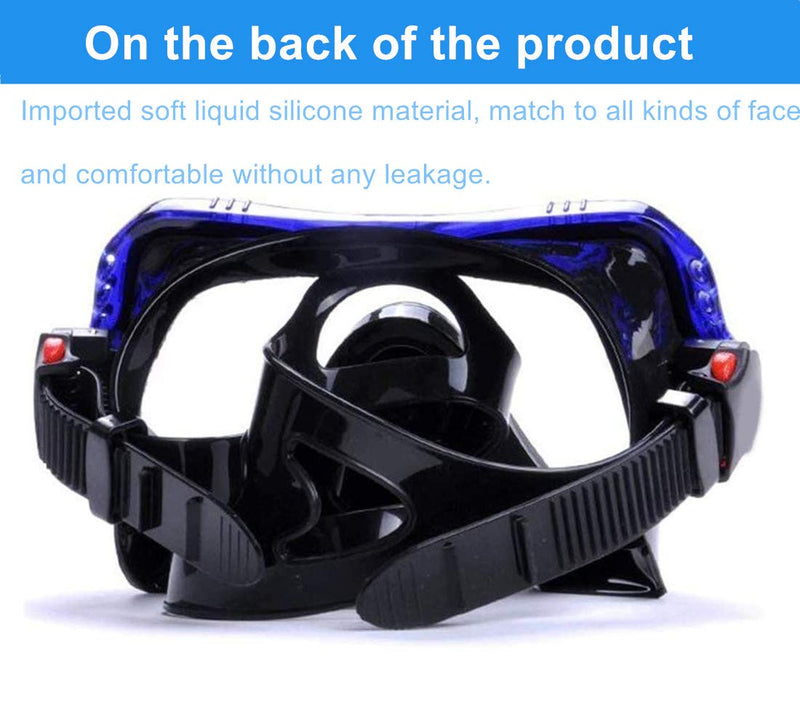 [Australia - AusPower] - EXP VISION Snorkel Diving Mask, Professional Snorkeling Mask Gear, Ultra Clear Lens with Wide View Tempered Glass Goggles,Anti Leakage Scuba Mask, Silicone Swimming Goggles Mask for Adults, 3 Color a-blue 