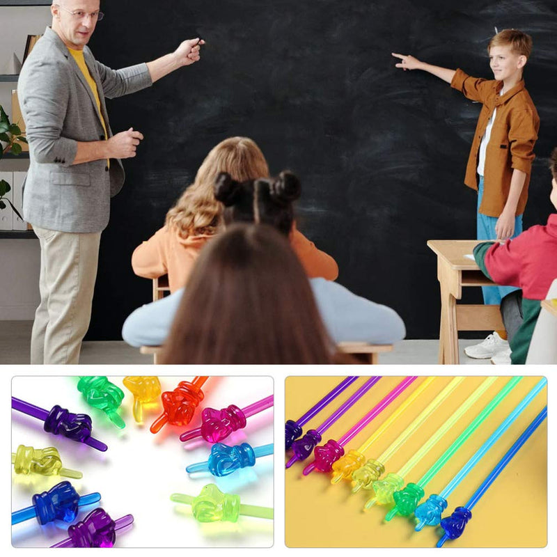 [Australia - AusPower] - Kisangel 10Pcs Mini Hand Pointers Resin Colorful Hand Patterned Pointers Stick Classroom Teaching Accessories for Children Toddler Kids Mixed Color 