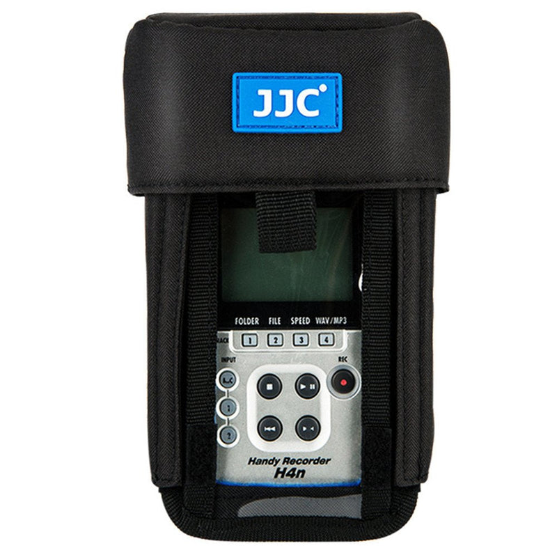 [Australia - AusPower] - JJC H4n Protective Carrying Storage Pouch Case Bag for Zoom H4n Pro All Black & Tascam DR-40 Handy Portable Recorder replaces Zoom PCH-4n Case, with Clear Visible Front Face Cover Protector for H4n & H4n Pro 