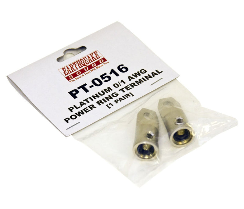 [Australia - AusPower] - Earthquake Sound PT-0516 Platinum 0/1 AWG Power Ring Terminals (Pair) Standard Packaging 