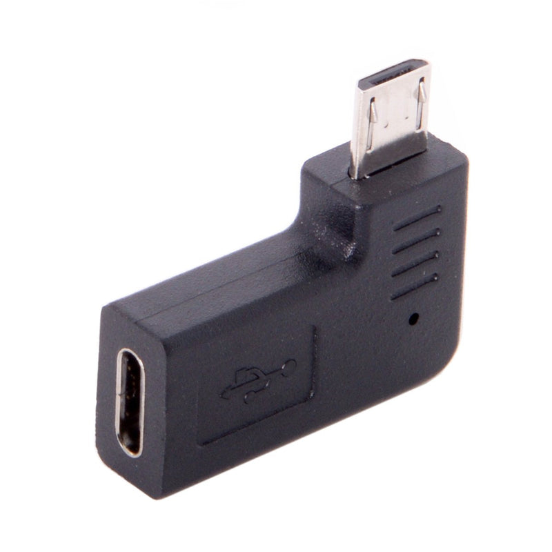 [Australia - AusPower] - Cablecc USB-C Type-C Female to Micro USB 2.0 5Pin Male Data Adapter 90 Degree Left & Right Angled Type (Left Angled) 
