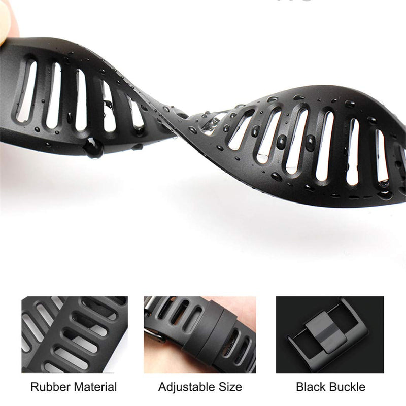 [Australia - AusPower] - Picowe Watch Band Strap, All Black Replacement Strap Compatible with Suunto Ambit 1/2/2S/2R/3 Sport/3 Run/3 Peak (With Screws) Including Screws 