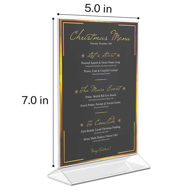 [Australia - AusPower] - MaxGear Acrylic Sign Holder Table Menu Sign Holder Plastic Display Stand - Double Sided Ad Picture Frame for Office, Home, Store, Restaurant 