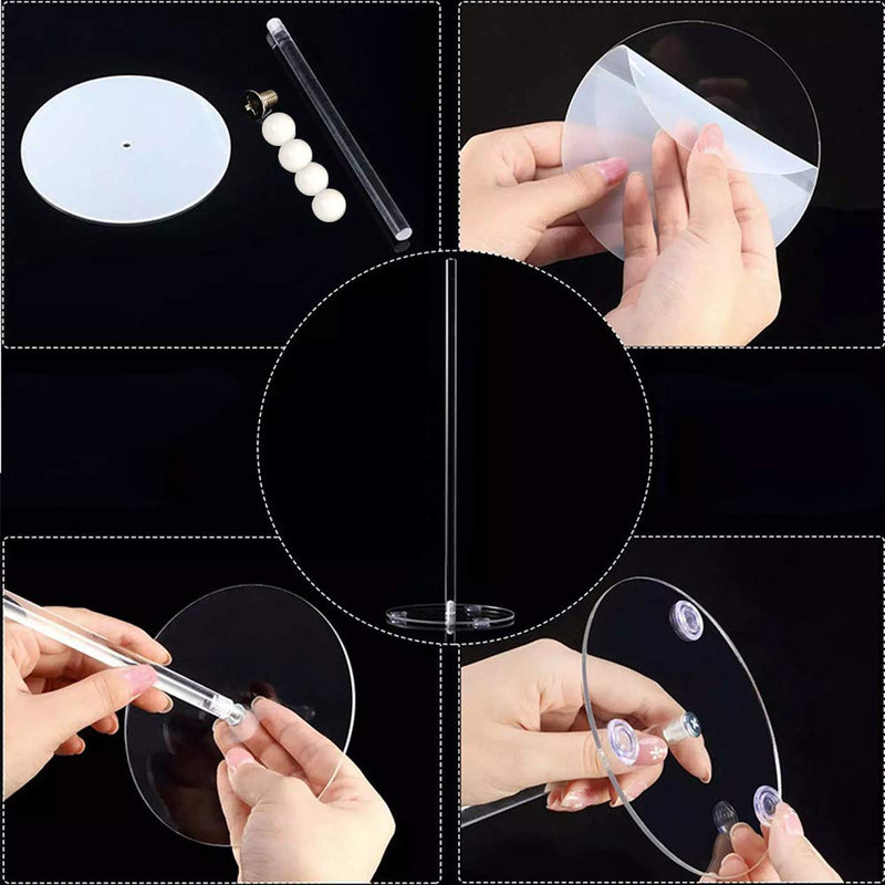 [Australia - AusPower] - 3Pcs Acrylic Donut Stands, Bagel Stand, Clear Dessert Cake Display, Doughnut Holder Tower for Wedding, Baby Shower, Birthday Parties, Sweet Tables (12 Inch, Round) 3pcs 