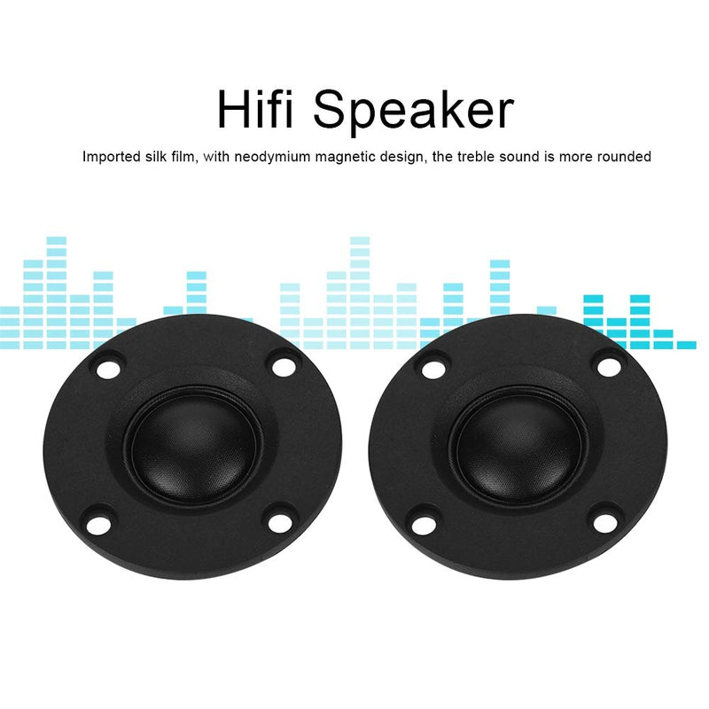 [Australia - AusPower] - Hakeeta 2pcs 30w 6Ω High Fidelity Speaker Silk Film Hemispheric Tweeter with Neodymium Iron Boron Driver, Smooth 20mm Diaphragm, Suitable for Speakers Over 8 Inches 