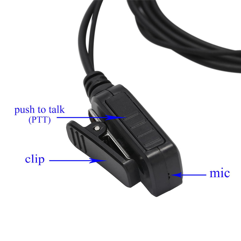 [Australia - AusPower] - Yolipar CLS1410 CLS1110 Earpiece Compatible with Motorola Radio CP200 GP300 GP2000 Walkie Talkie with PTT Mic 2 Pin Headset Single-Wire Surveillance Kit (D-Shaped, 2 PCS) 
