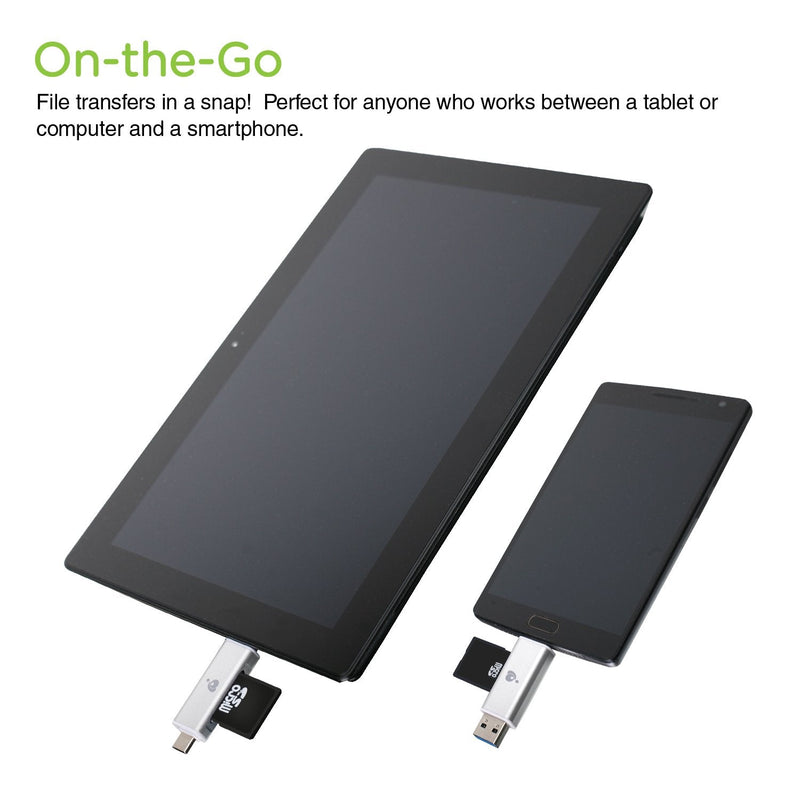 [Australia - AusPower] - IOGEAR USB-C 2-in-1 SD Card Reader - w/USB Type A - SDXC - SDHC - SD - MMC - RS-MMC - Micro SDXC - Micro SD - Micro SDHC Card - UHS-I Cards - GFR3C12 