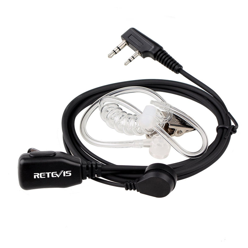 [Australia - AusPower] - Retevis RT22 Walkie Talkie Earpiece 2 Pin Acoustic Tube Headset with Mic PTT for Retevis RT15 RT21 H-777 RT68 Baofeng UV-5R BF-888S Two Way Radios (2 Pack) 