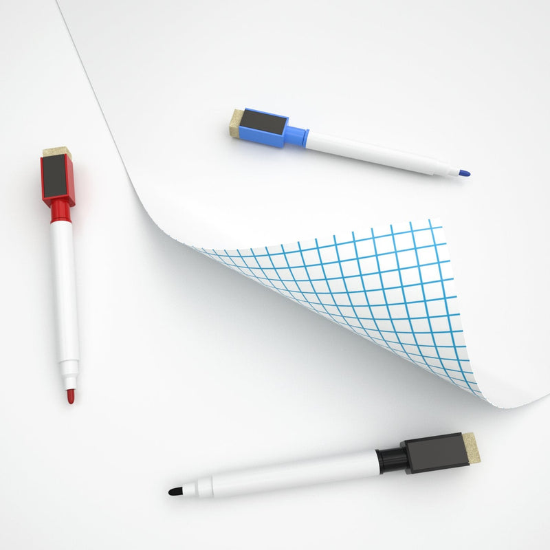 [Australia - AusPower] - Nicpro Dry Erase Paper Stick On, 17.7" X 78.7"(6.5 ft）Self Adhesive White Contact Wallpaper Whiteboard Sticker Decal to Do List with 3 Color Water-Based Pens for Home Office 