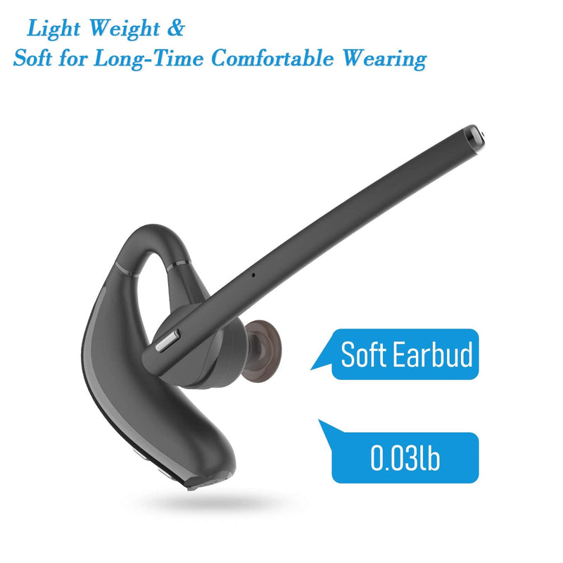 [Australia - AusPower] - iDIGMALL Trucker Bluetooth Headset for Cell Phone, Wireless Headphone with HD Microphone, Noise Cancelling Bluetooth 5.0 Earphone for Office Business Skype 12H Hands-Free Earpiece w/Mute Function 